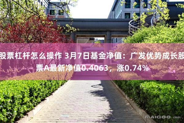 股票杠杆怎么操作 3月7日基金净值：广发优势成长股票A最新净值0.4063，涨0.74%