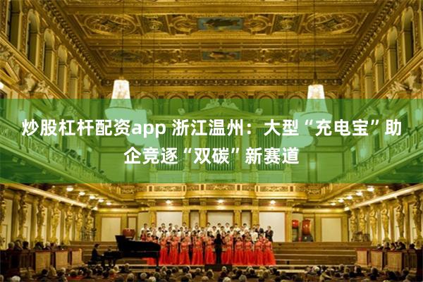炒股杠杆配资app 浙江温州：大型“充电宝”助企竞逐“双碳”新赛道