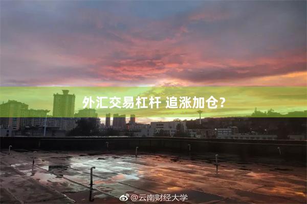 外汇交易杠杆 追涨加仓？