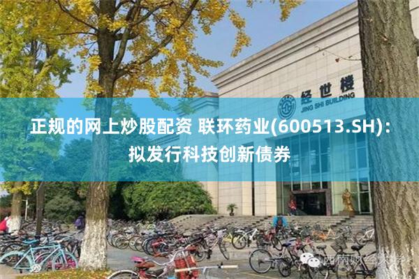 正规的网上炒股配资 联环药业(600513.SH)：拟发行科技创新债券