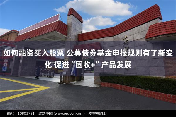 如何融资买入股票 公募债券基金申报规则有了新变化 促进“固收+”产品发展