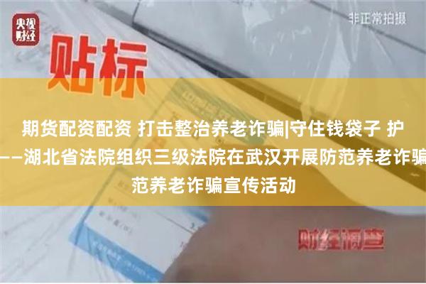 期货配资配资 打击整治养老诈骗|守住钱袋子 护好幸福家——湖北省法院组织三级法院在武汉开展防范养老诈骗宣传活动